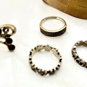 Set of silver toned rings